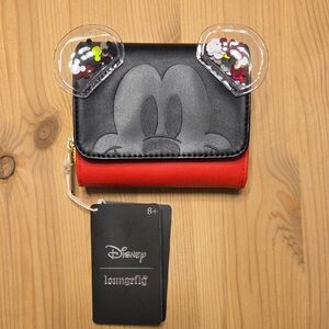 Loungefly Disney Mickey Mouse Confetti Shaker Ears Wallet NWT